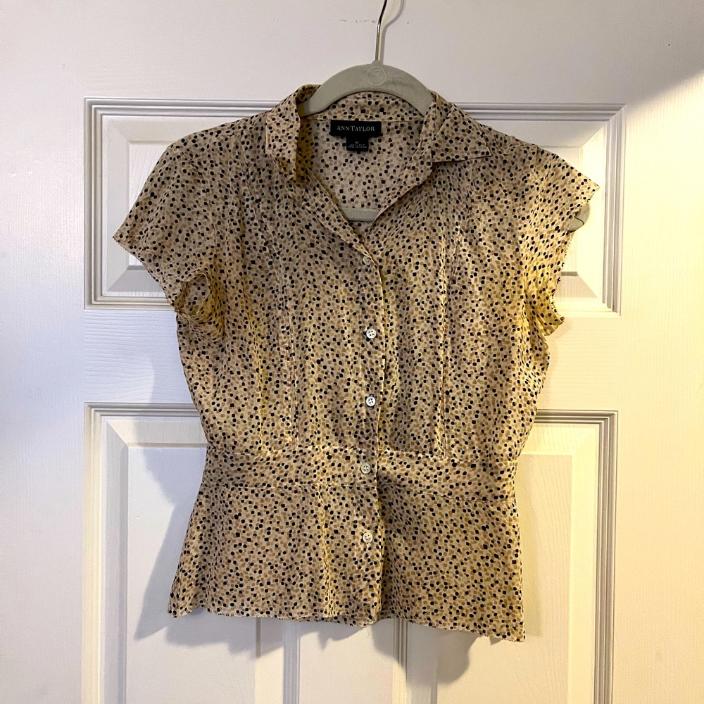 LOFT short sleeved silk sheer blouse - size 0